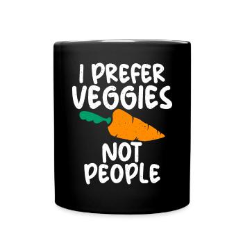 Vegetable Lover Vegetarian Gifts - Full Colour Mug - black - Front