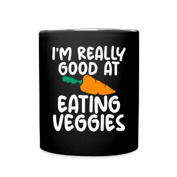 Vegetable Lover Vegetarian Gifts - Full Colour Mug - black - Front