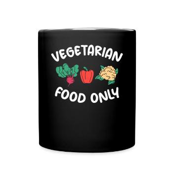 Vegetable Lover Vegetarian Gifts - Full Colour Mug - black - Front