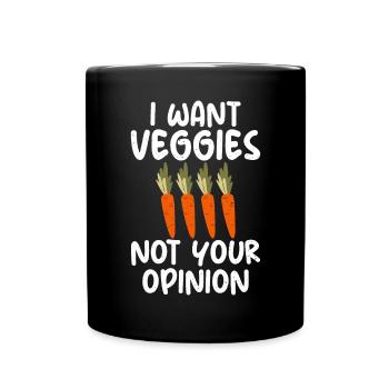 Vegetable Lover Vegetarian Gifts - Full Colour Mug - black - Front