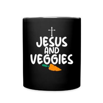 Vegetable Lover Vegetarian Gifts - Full Colour Mug - black - Front