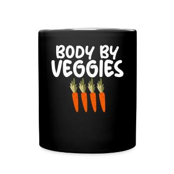Vegetable Lover Vegetarian Gifts - Full Colour Mug - black - Front