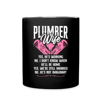 Plumbing Plumber Wife Plumber Wife - Tasse einfarbig - Schwarz - Vorne