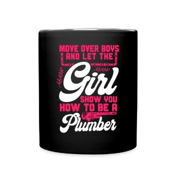 Plombier de plomberie femme déménager - Mug uni - noir - Devant