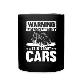 Car Lover - Attention peut spontanément parler de C - Mug uni - noir - Devant