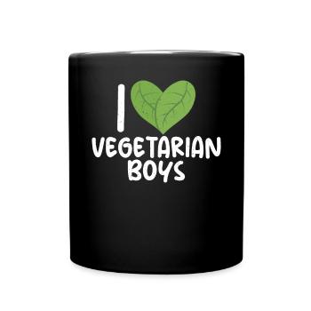 Vegetable Lover Vegetarian Gifts - Full Colour Mug - black - Front