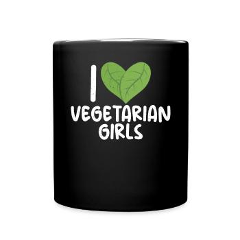 Vegetable Lover Vegetarian Gifts - Full Colour Mug - black - Front