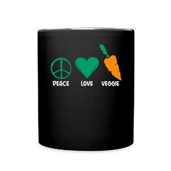 Vegetable Lover Vegetarian Gifts - Full Colour Mug - black - Front