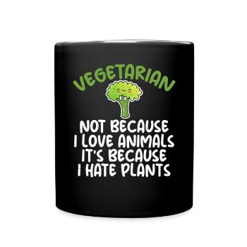 Vegetable Lover Vegetarian Gifts - Full Colour Mug - black - Front