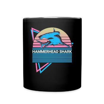 Hammerhead Shark Retro - Full Colour Mug - black - Front