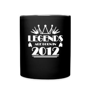 2012 - Jahrgang 2012 - Baujahr 2012 Geschenk - Tasse einfarbig - Schwarz - Vorne