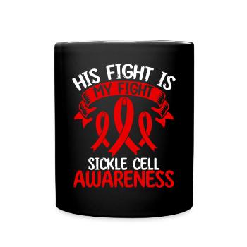 Mois du ruban drépanocytaire Son combat est mon combat - Mug uni - noir - Devant