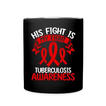 Mois du ruban contre la tuberculose Son combat est mon combat - Mug uni - noir - Devant