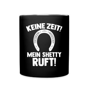 Pferd Reitsport Reiten Pferdesport Shetty - Tasse einfarbig - Schwarz - Vorne