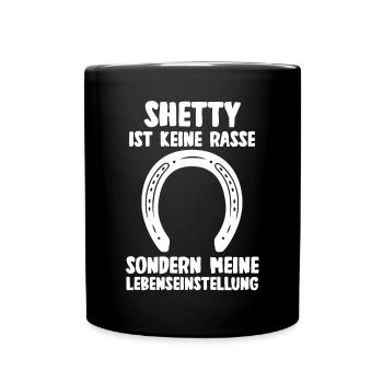 Pferd Reitsport Reiten Pferdesport Shetty - Tasse einfarbig - Schwarz - Vorne
