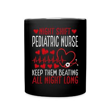 Night Shift Pediatric Nurse Keep them beating - Tasse einfarbig - Schwarz - Vorne