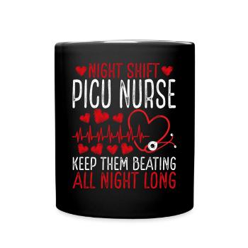 Infirmière de l’USIP de nuit Gardez-les battre - Mug uni - noir - Devant