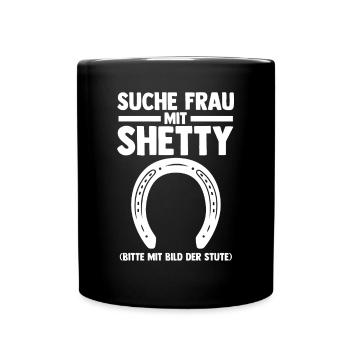 Pferd Reitsport Reiten Pferdesport Shetty - Tasse einfarbig - Schwarz - Vorne