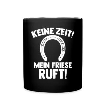 Pferd Reitsport Reiten Pferdesport Friese - Tasse einfarbig - Schwarz - Vorne