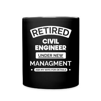 Retired civil engineer - Full Colour Mug - black - Front