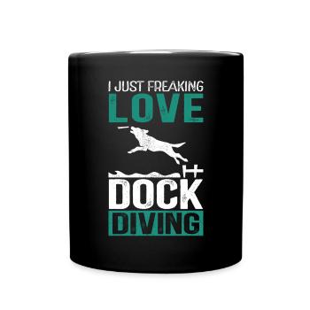 Dock Diving Hunde Hundesport Hundehalter Geschenk - Tasse einfarbig - Schwarz - Vorne