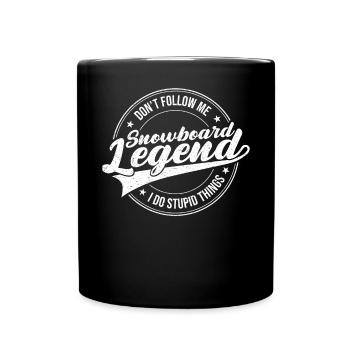 Don't Follow Me I Do Stupid Things Snowboarding - Tasse einfarbig - Schwarz - Vorne
