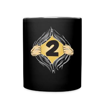 2 HEMD AUFZIEHEN - Tasse einfarbig - Schwarz - Vorne