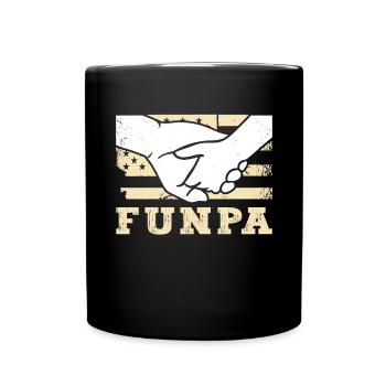 Funpa Us Flag Papa Opa Vatertag - Tasse einfarbig - Schwarz - Vorne