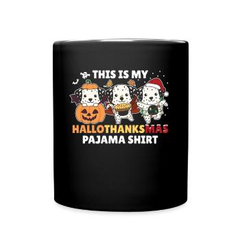 Hellothanksmas Pajama Shirt Dalmatian Christmas - Full Colour Mug - black - Front