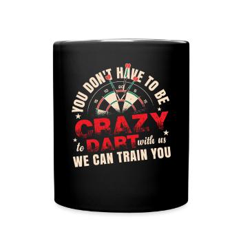 Crazy Dart Team Lustig - Tasse einfarbig - Schwarz - Vorne