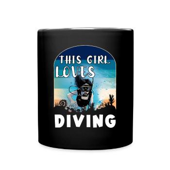Cadeau de plongée Fille de plongée - Mug uni - noir - Devant