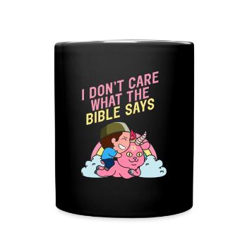 I Don't Care What The Bible Says Kawaii Satanic - Full Colour Mug - black - Front