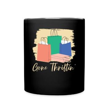Gone Thriftin' Thrifting Queen Schnäppchenjagd - Tasse einfarbig - Schwarz - Vorne