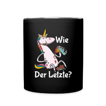 Drachen Wie Das Letzte Einhorn frisst Drache - Tasse einfarbig - Schwarz - Vorne