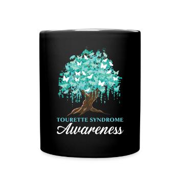Tourette-Syndrom Bewusstsein Teal Ribbon Disorder - Tasse einfarbig - Schwarz - Vorne