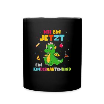 Ich bin jetzt ein Kindergartenkind Drache - Tasse einfarbig - Schwarz - Vorne