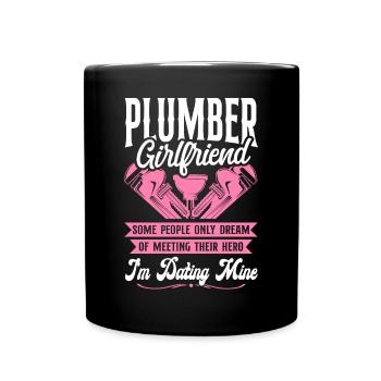 Plumbing Plumber Girlfriend - Full Colour Mug - black - Front