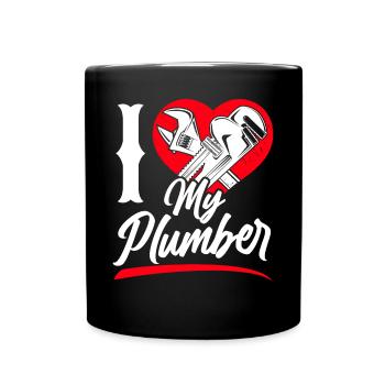 Plumbing Plumber Girlfriend Wife - Full Colour Mug - black - Front