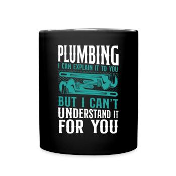 Plumbing Plumber Vintage Plumbing - Full Colour Mug - black - Front