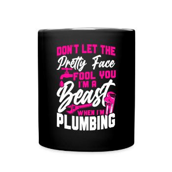 Plombier de plomberie femme Ne laissez pas - Mug uni - noir - Devant
