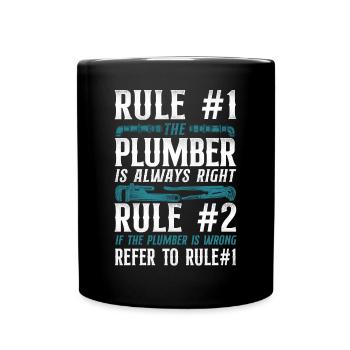 Plombier de plomberie Vintage Règle #1 - Mug uni - noir - Devant