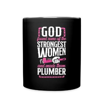 Plombier de plomberie Femme Dieu trouvé - Mug uni - noir - Devant