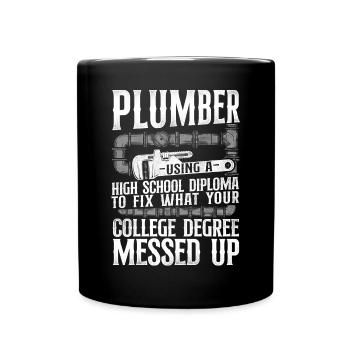 Plombier Plombier Plombier Vintage Plombier - Mug uni - noir - Devant