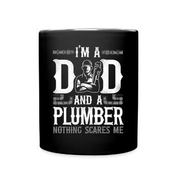 Plumbing Plumber Dad Vintage I'm A - Full Colour Mug - black - Front
