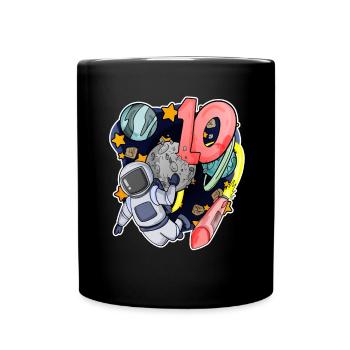 10e anniversaire 10 ans Espace jeune astronaute - Mug uni - noir - Devant