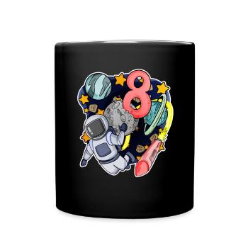 8e anniversaire 8 ans jeune astronaute de l’espace - Mug uni - noir - Devant