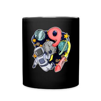 9e anniversaire 9 ans jeune astronaute de l’espace - Mug uni - noir - Devant