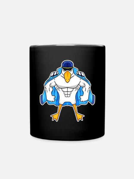 Mouette musclée Mouette Cadeau - Mug uni - noir
