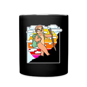Sloth Mountain Mountains Mountain Peaks - Full Colour Mug - black - Front