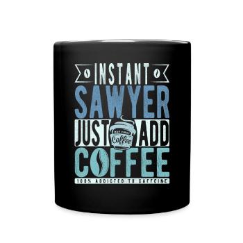 Sawyer Coffee Quote - Full Colour Mug - black - Front